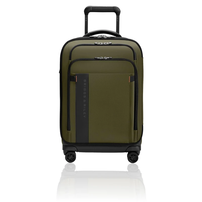 Briggs & Riley Essential 56cm Carry On Expandable Spinner - Luggage for Travel, Suitcases with Wheels, Softside Rolling Bag for Men & Women - ZDX Collection, Hunter