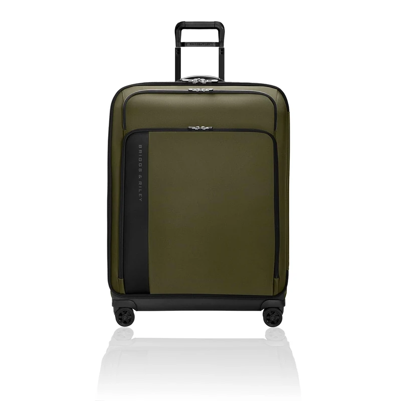 Briggs & Riley 74cm Large Expandable Spinner - Checked Luggage for Travel, Suitcases with Wheels, Softside Rolling Bag for Men & Women - ZDX Collection, Hunter