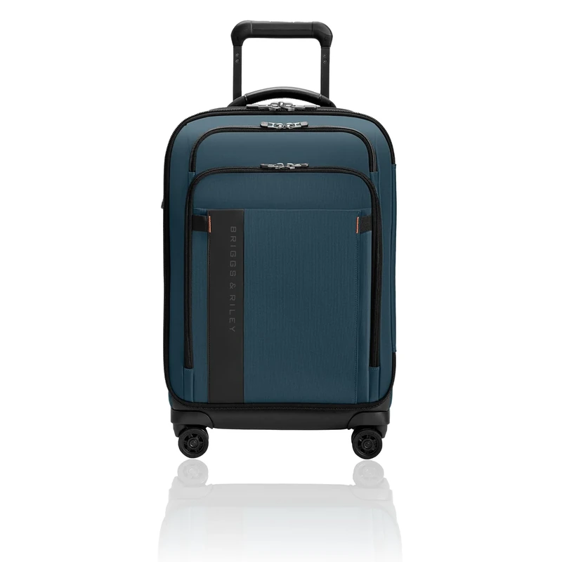 Briggs & Riley Essential 56cm Carry On Expandable Spinner - Luggage for Travel, Suitcases with Wheels, Softside Rolling Bag for Men & Women - ZDX Collection, Ocean