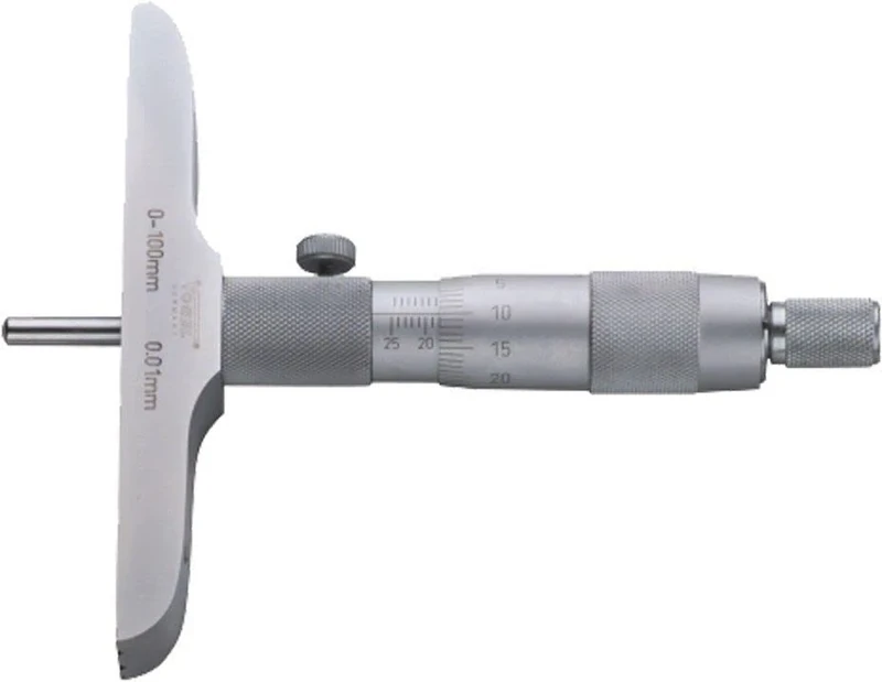 Depth Micrometer, 0.01mm Accuracy, 0-150mm Range, Ideal for Measuring Depth in Machining and Calibrations.