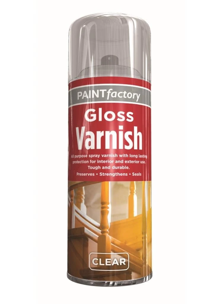 ARUUJ – 3X Varnish Gloss Spray 400ML, Protective Gloss Finish for Wood, Metal, Plastic, Interior & Exterior Use, Long-Lasting Clear Coat, All Purpose Varnish Spray, 400ML Sprays