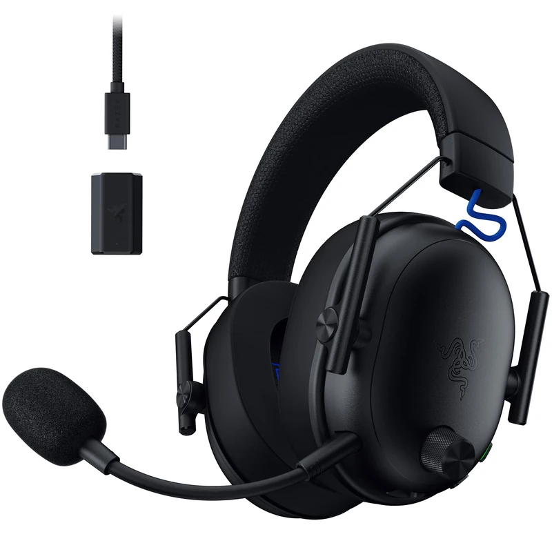 Razer BlackShark V3 for PlayStation - Wireless E-sports Headset - TriForce 50 mm Driver - Detachable Wideband Mic - HyperSpeed 2,4 GHz & Bluetooth - THX Spatial Audio - PS5/PC | Black