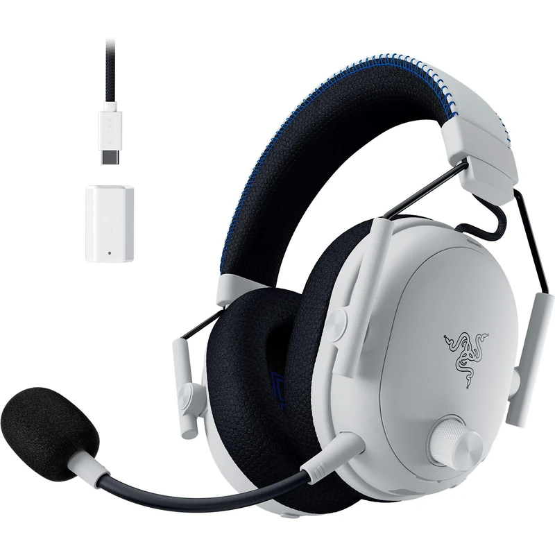 Razer BlackShark V3 Pro for PlayStation - Wireless Active Noise Cancellation Esports Headset ANC - TriForce 50 mm Drivers - HyperSpeed 2,4 GHz - THX Spatial Audio - PS5/PC | White