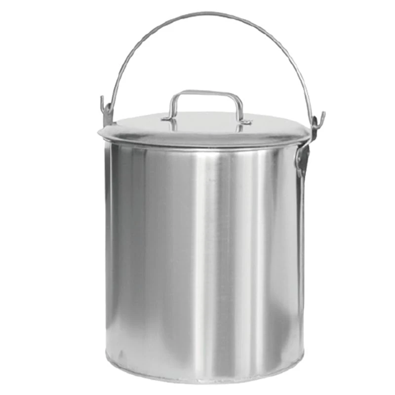 Conical 15 litre stainless steel bucket, ideal for mixing, pouring and storing liquids.