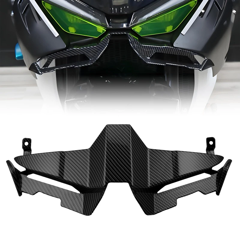 XIDAODIT For CFMOTO 675SR 675SRR 675 SR 675SR-R 675SS 2024 2025 Motorcycle Front Fairing Winglet Aerodynamic Spoiler Beak Nose Cone Extension Fixed Wing Kit(Carbon Fiber) - Image 1
