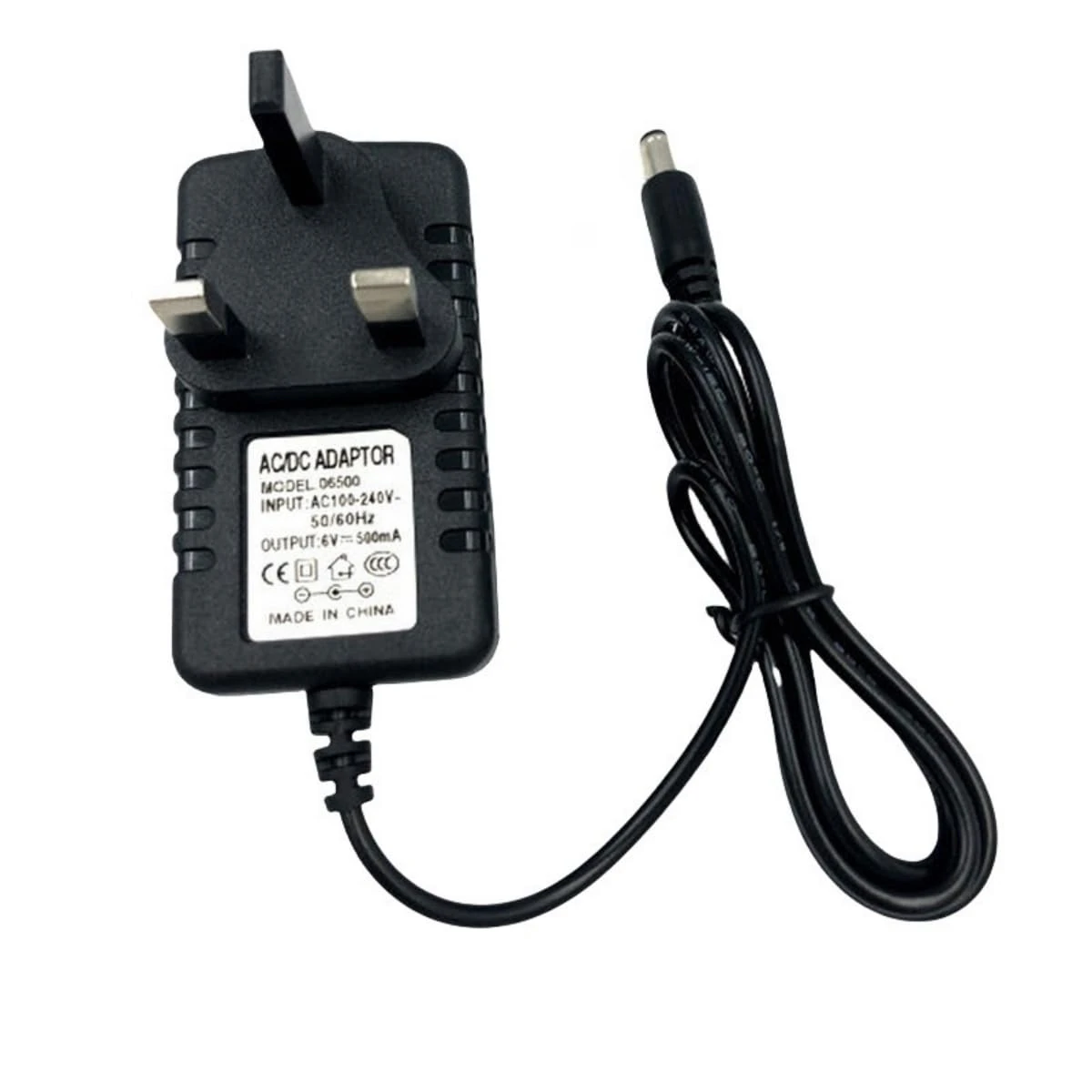 6V 500mA Power Supply Adapter,50-60HZ,AC100-240V to DC 6V 500mA with 5.5mm*2.5mm Interface Power Adapter for DC Charging Appliances,Weight in Grams,Digital Blood Pressure Monitor(Central positive +)