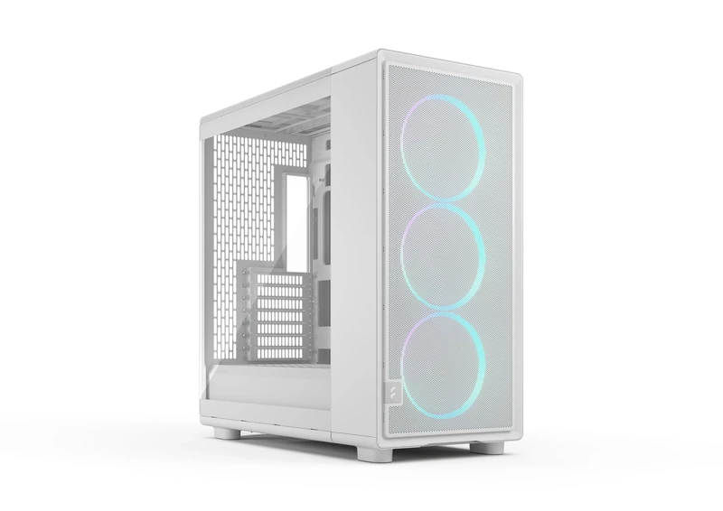 Fractal Design Epoch XL White RGB - Tempered Glass Clear Tint - High Airflow PC Gaming Case - Mesh Front Panel - Three Momentum 14 RGB Fans