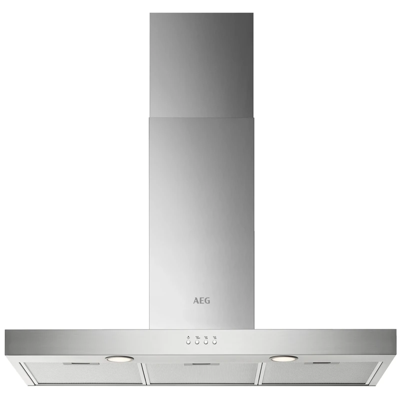 AEG 5000 Series Chimney Cooker Hood DBX3950M, 90 cm, ExtractionTech High-performance Odour Removal, Vent Capacity 600 (m³/h), (dB) 68/51, Washable Filters, 3 Speed Settings, Class C, Stainless Steel
