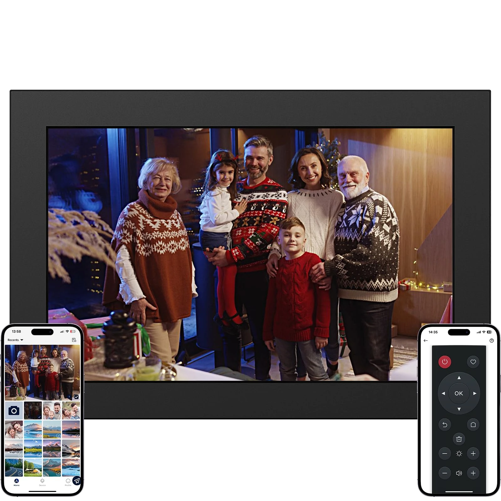 Ckypad WiFi Digital Photo Frame,10.1 Inch Digital Picture Frame,64GB Memory,1280x800 IPS Touchscreen,Auto-Rotate,Wall/Table Mountable,Electronic Photo Frame for Share Photos and Videos via AiMOR APP