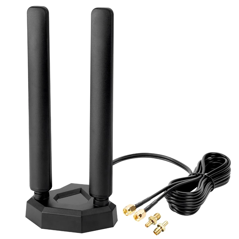 Nelawya 4G LTE/5G Sub-6 Network Antenna SMA TS9 Plug 8dbi Wide Band 698-3980Mhz Antenna with 2M RG174 Cable Magnetic Base for 5G 4G Router Wireless Industrial Router Netgear Huawei ZTE Modem