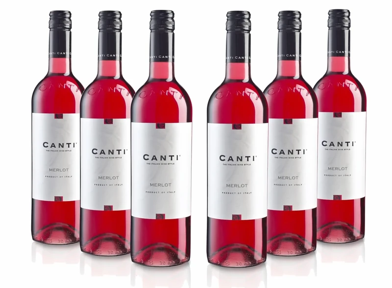 Canti - Merlot Italian Rosè Dry Wine, Smooth Flavor with a Strong Fruity Taste, 6x750 ml (Pack of 6)