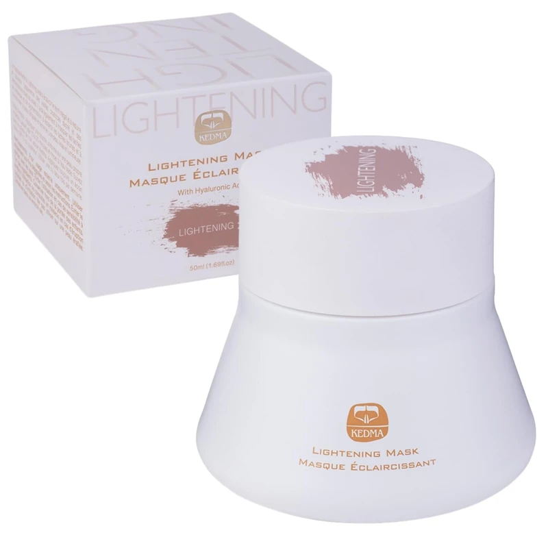 Kedma - Brightening Mask - Facial Mask with Natural Acids and Kaolin - Reduces Spots and Scars - With Bearberry, Vitamin C, Hyaluronic Acid and Marine Minerals - 50ml