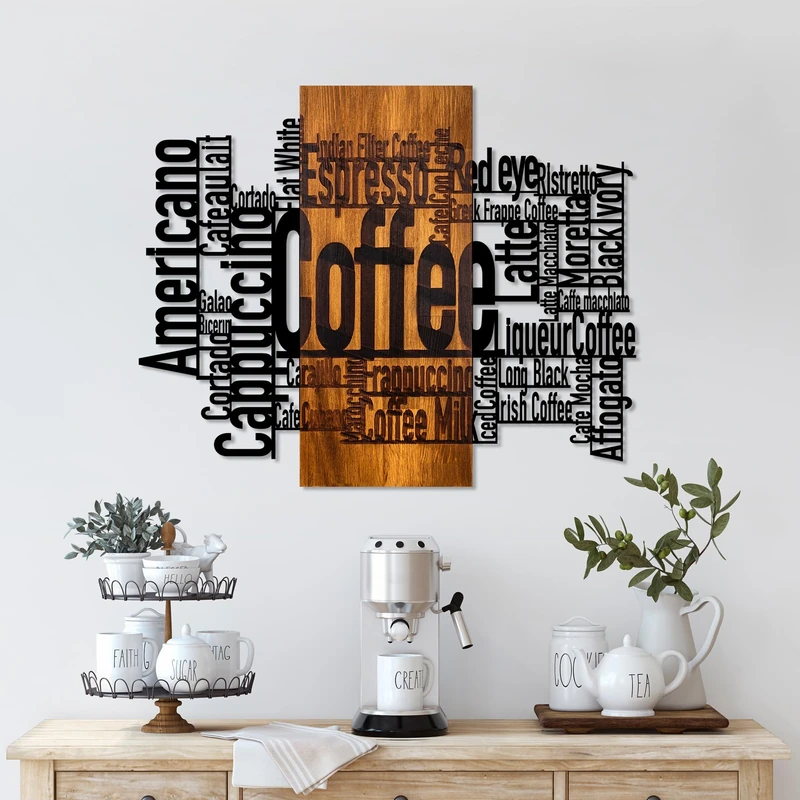 Elegant Decorative Wooden Wall Accessory, Walnut & Black, 72 x 58 x 3 cm, 100% Wood (3 cm) & Metal (1.5 mm), Unique Design for Stylish Home Decor - Image 1