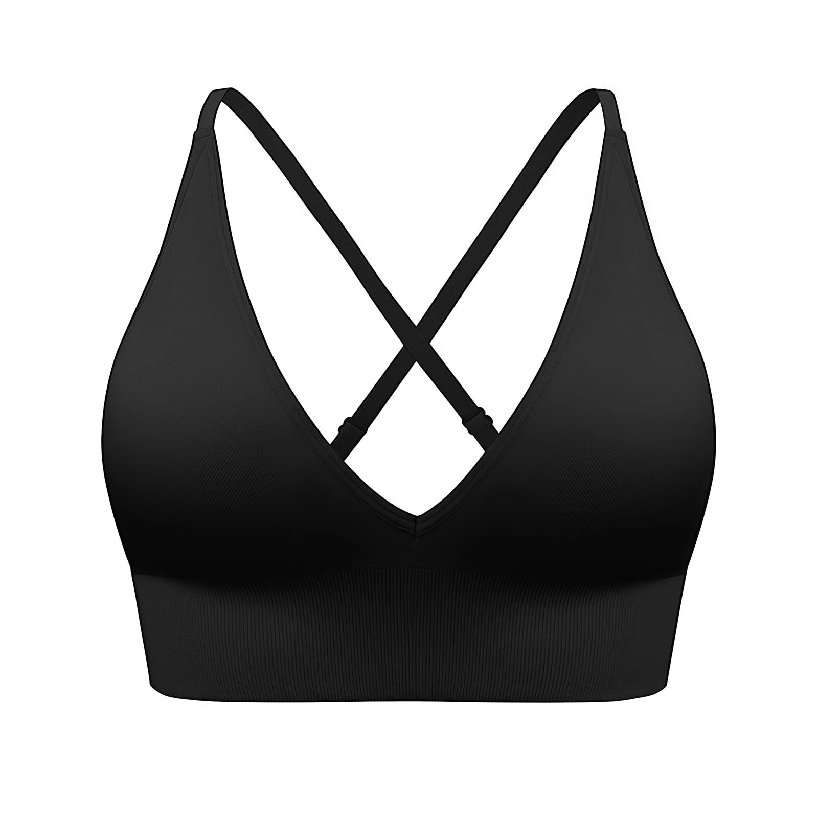 MUNSKT Classical Sports Bras Adjustable Shoulder Strap Bra Seamless Wirefree Removable Push Up Bra Sleep Bralette for Workout Yoga Daily Wear (UK, Alpha, M, Regular, Regular, Black)