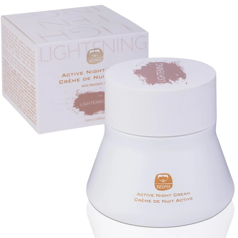 Kedma - Active Night Cream - Brightening Night Cream with Glycolic and Mandelic Acid - For Even and Renewed Complexion - With Niacinamide, Aloe Vera and Vitamin B3-50ml
