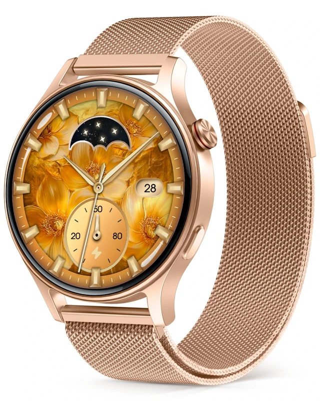 aeac Smart Watch for Women, AMOLED Ultra-Clear Screen Activity Trackers with Heart Rate/Sleep/SpO2 Monitor, Smartwatch for iPhone/Samsung/Android, 110+ Sport Modes Waterproof Fitness Watch