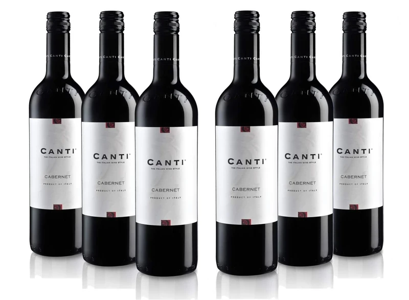 Canti - Carbenet Italian Red Dry Wine 11,5%, Balanced and Tannic Flavor, Robust and Mineral Taste, 6x750 ml (Pack of 6)
