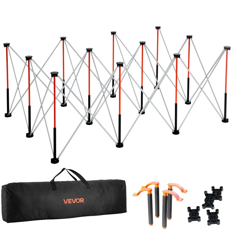 VEVOR Portable Folding Workstand, 1865 x 1261 mm Collapsible Workbench, 2041 kg Weight Capacity, No Assembly Foldable Work Stand with Storage Bag, Table Top NOT Included, for Garage Workshop Outdoor