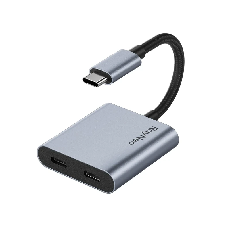 RayNeo USB-C to Glasses Charging Adapter, Charge and Play, Compatible with Switch 2, ROG Ally, PS4/5, Xbox, Mac mini, Laptop, Support 100W PD Charging and 4K@60 Hz Compatible
