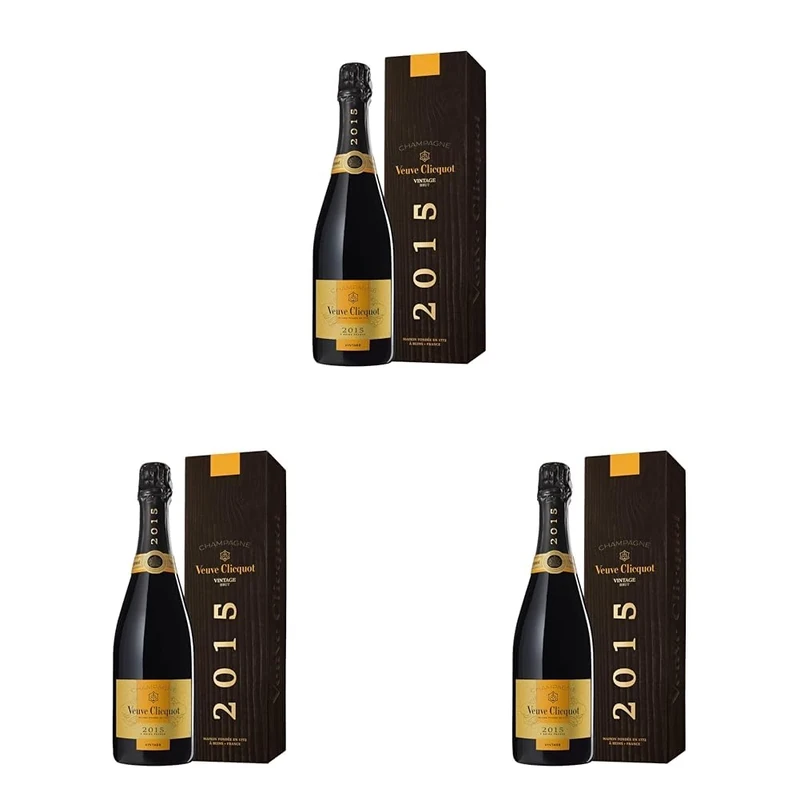 Veuve Clicquot Vintage 2015 Champagne, Gift Box, 75cl (Pack of 3)