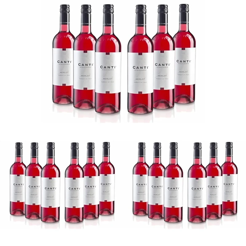 Canti - Merlot Italian Rosè Dry Wine, Smooth Flavor with a Strong Fruity Taste, 6x750 ml (Pack of 3)