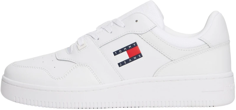 Tommy Jeans Men’s Sporty Basketball Trainers, White (White), 10