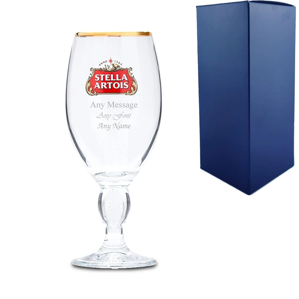 Personalised Engraved 20oz Stella Pint Beer Glass with Gift Box | 18th 21st 30th 40th 50th Birthday Gifts for Him, Best Man Gift, Groomsmen Gifts, Gift for Men