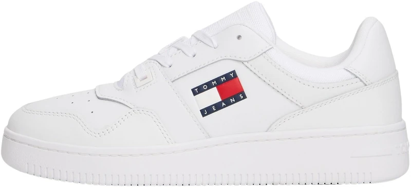 Tommy Jeans Women’s Basketball Trainers with Logo, White (White), 6
