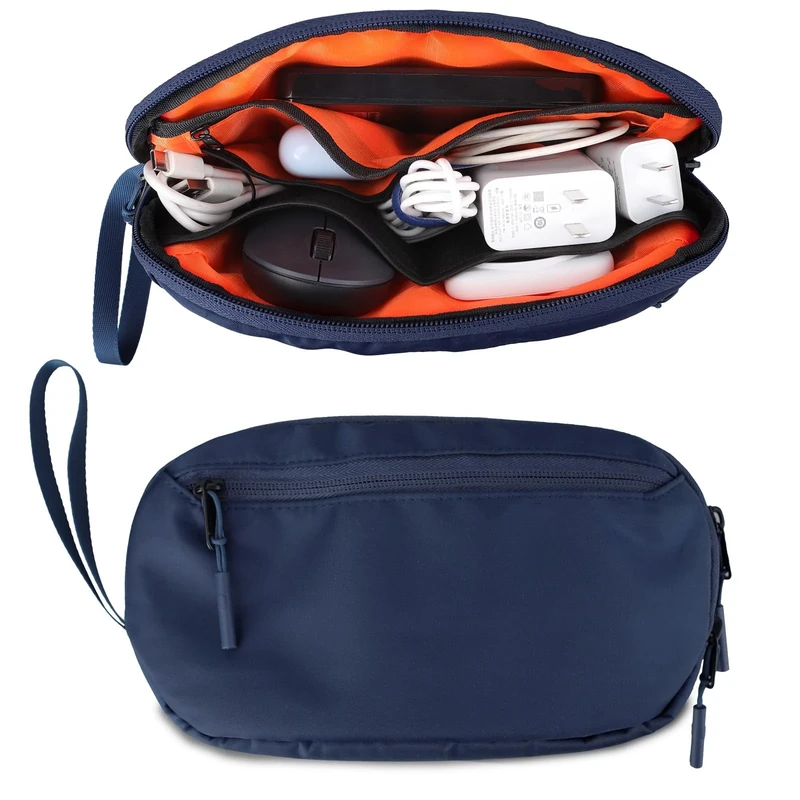 Teskyer Cable Organizer Bag - Portable, Waterproof, Compact Design, Travel Organiser, Travel Accessories, 23 x 13 x 5 cm, Blue