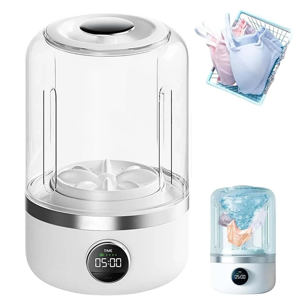 Underwear Washer, Portable Rechargeable Mini Washing Machine for Underwear, Portable Washing Machine, Cordless Small Laundry Machine with 2 Cleaning modes for Travel, Camping, RV & Dorms