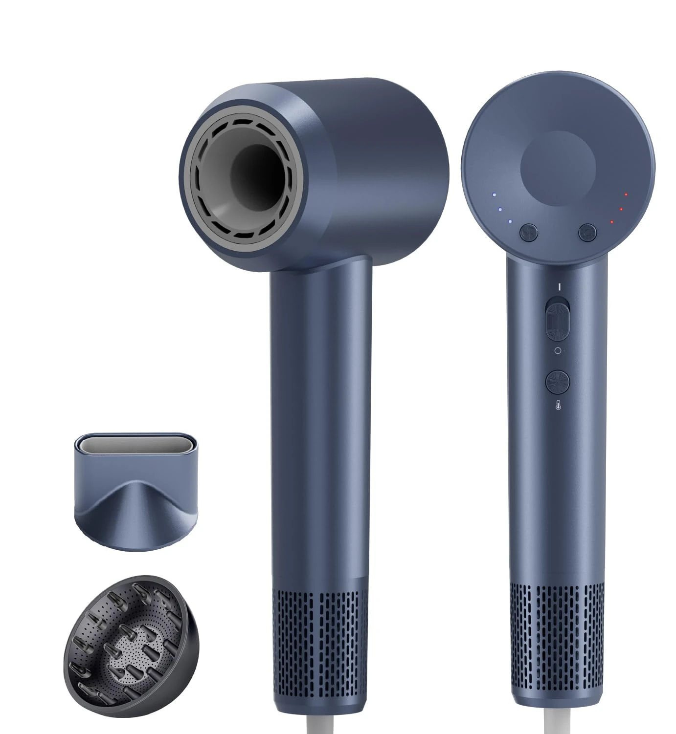 Professional Hair Dryer – 150,000 RPM Brushless Motor, Ionic Travel Blow Dryer with Diffuser for Curly Hair, Low Noise, Fast Drying, 3 Speed & Heat Settings, Cool Shot, Heat Protection for Women