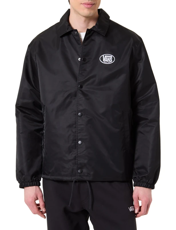 Vans Torrey Nylon Coaches Jacket 2.0, Black/White, XL - Image 1