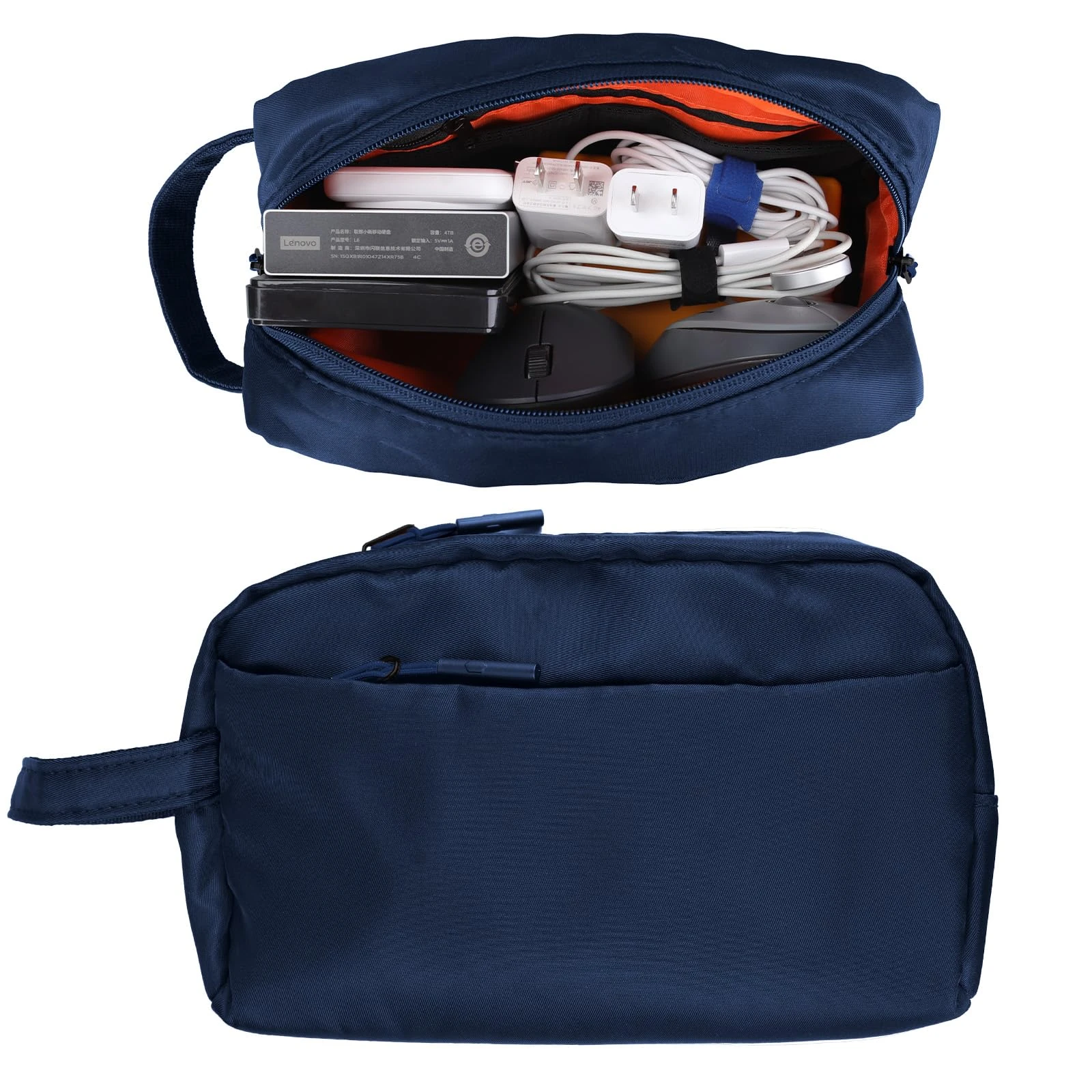 Teskyer Cable Organizer Bag - Portable, Waterproof, Large Capacity, Travel Organiser, Travel Accessories, 23 x 14 x 7 cm, Blue