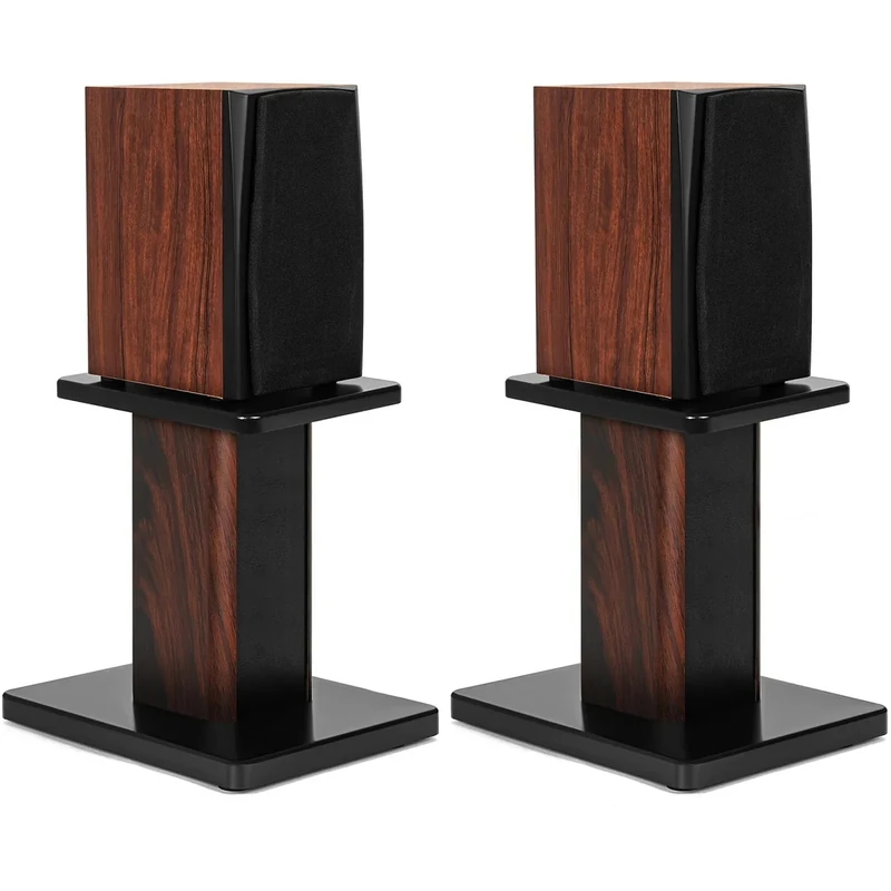 OUUTMEE 30CM(12 Inch) Wood Speaker Stands - Heavy Duty HiFi Speaker Stands for Home Theatre & Studio Monitors - Universal Bookshelf Speaker Support with Sand-Fillable Design(Set of 2)