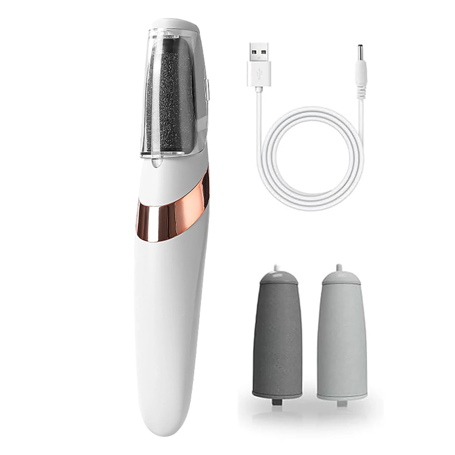 UQQU Electric Foot File, Electric Callus Removers for Feet, Rechargeable Electric Foot Callus Remover Pedicure Kits, Removes Dry Skin for Smoother Feet, Foot Care for Dead Skin - White