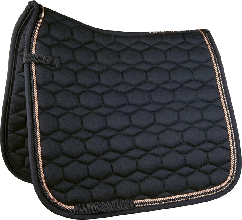 HKM Rosegold Glamour Style Saddle cloth Black/Rose-Gold Pony GP