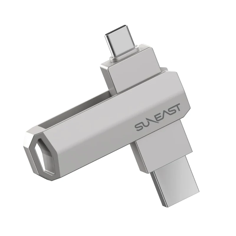 SUNEAST (Japan) Revolve R5 Series 512MB Portable SSD HDD USB-A 3.2 & USB-C 3.2 Direct Plug-In PSSD Read: 500MB/s Write: 450MB/s Swivel Design