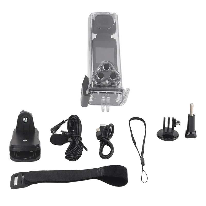 4K Action Camera, Bodycam Body Camera Video Camcorder with 270 ° Rotatable, Wiped- WLAN and Microphone for Outdoor Activities When Diving and Riding