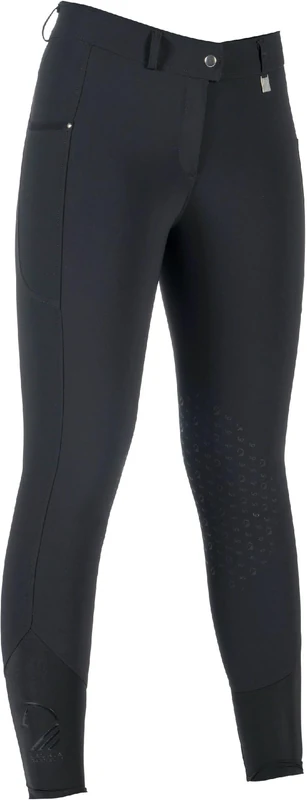 HKM Women's Livigno Silicone Knee Patch Riding Breeches, Black, 26