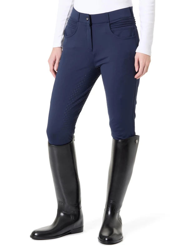 HKM Women's Comfort Style no Battery Heating Riding Breeches, Deep Blue, 22
