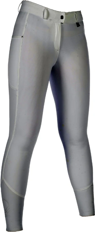 HKM Women's Livigno Silicone Knee Patch Riding Breeches, White, 34