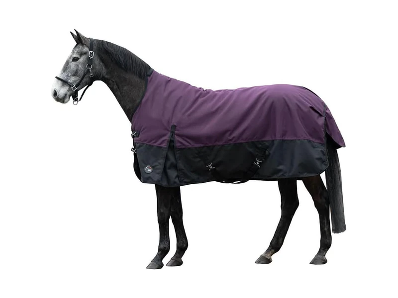 HKM Glasgow- 1200D, 100g filling Highneck rug Plum/Black 7'3