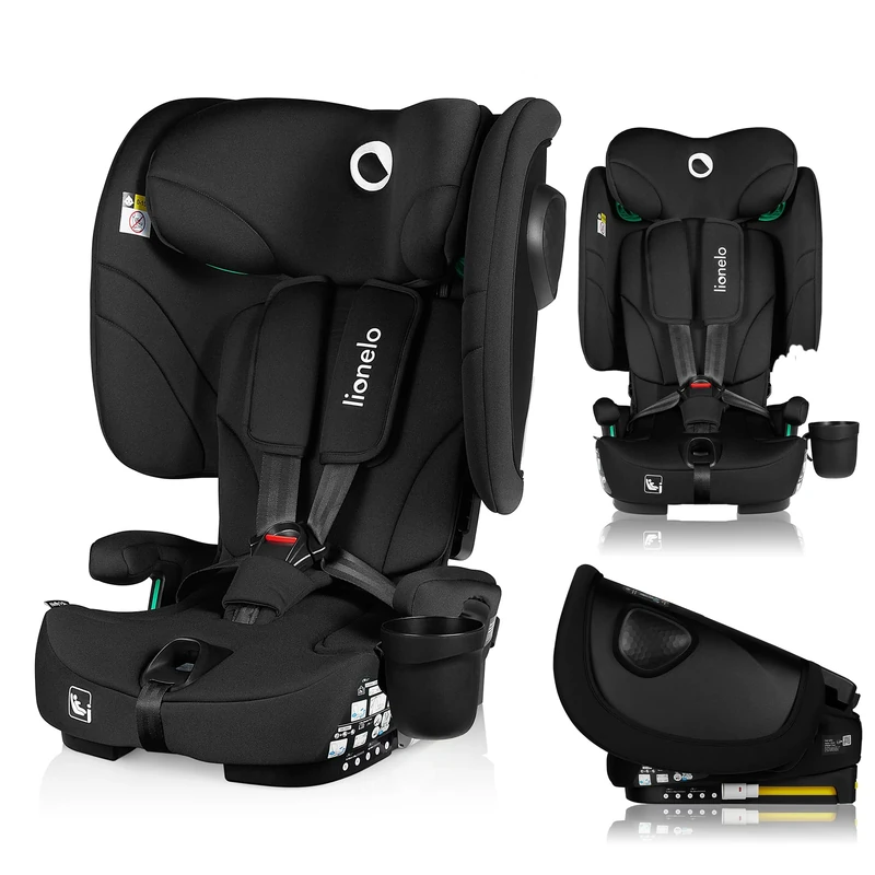 LIONELO Foldable Car Seat Nelly I-Size with ISOFIX for Children Approx. 76-150cm, Forward Facing, TT Strap Side Protection, Adjustable Headrest & Backrest