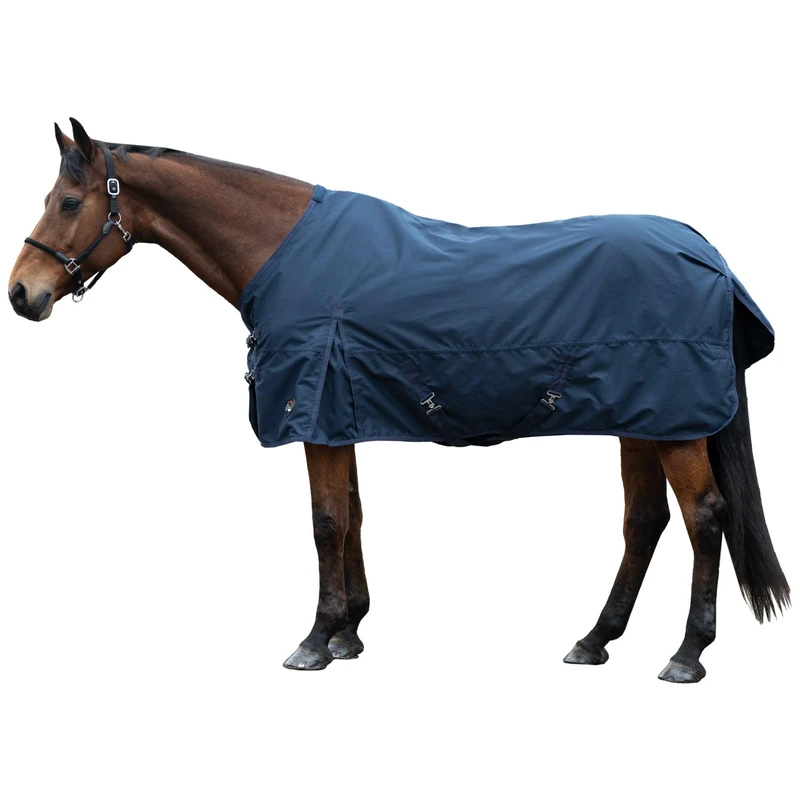 HKM Chester- 600D fleece lining Turnout rug Deep Blue 5'3 - Image 1