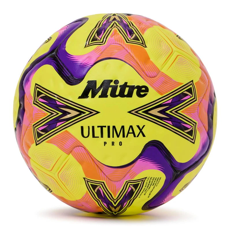 Mitre Unisex Adult Ultimax Pro 26 Football, Yellow/Orange/Purple, 5