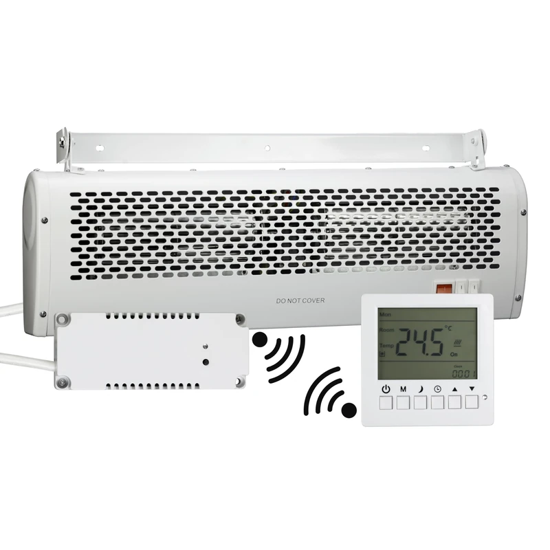 TCP 3kW Air Curtain Heater, Overdoor Fan with 2 Heat Settings & Cooling Mode, RF Wireless 7-Day Programmable Thermostat, Safety Overheat & Open-Window Protection, Wall or Ceiling Mounted - Image 1