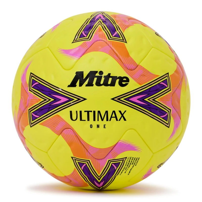 Mitre Unisex Adult Ultimax One 26 Football, Yellow/Orange/Purple, 4