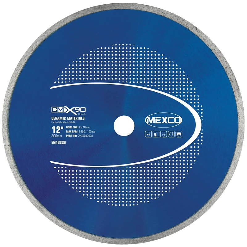 Mexco CMX Ceramic Materials Diamond Blade – High Performance & Fast Cutting Disc for Tiles – 300mm, 25.4mm Bore