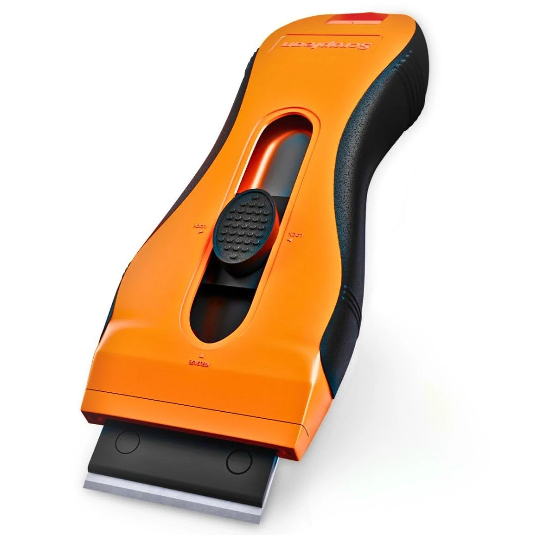 Scraplean Multi-Purpose Non-Scratch Oven, Hob, Glass, Window, Ceramic and Cooktop Cleaning Tool- 18 Refills with Storage Cleaning Tool, Auto-Reload Scraper Tool for, Limescale and Painted Surfaces