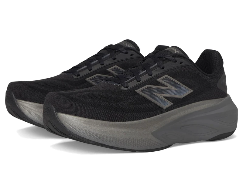 New Balance Men's Fresh Foam X More v6 Running Shoes, Black/Castlerock/Black Metallic, 11/XW